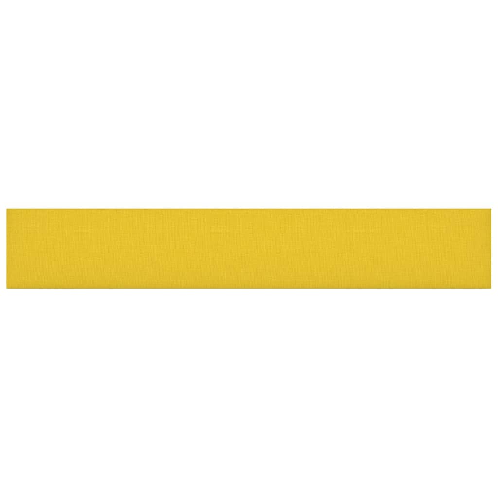 vidaXL sienas paneļi, 12 gab., gaiši dzelteni, 90x15cm, audums, 1,62m²