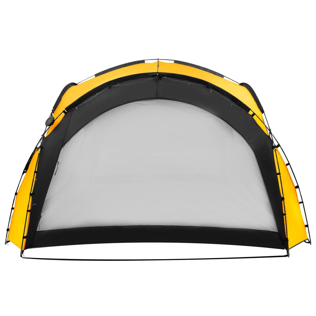 vidaXL svinību telts ar LED un 4 sānu sienām, 3,6x3,6x2,3 m, dzeltena