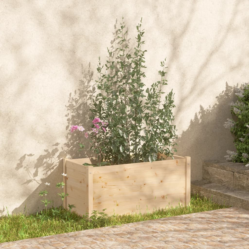 vidaXL dārza puķu kaste, 100x50x50 cm, priedes masīvkoks