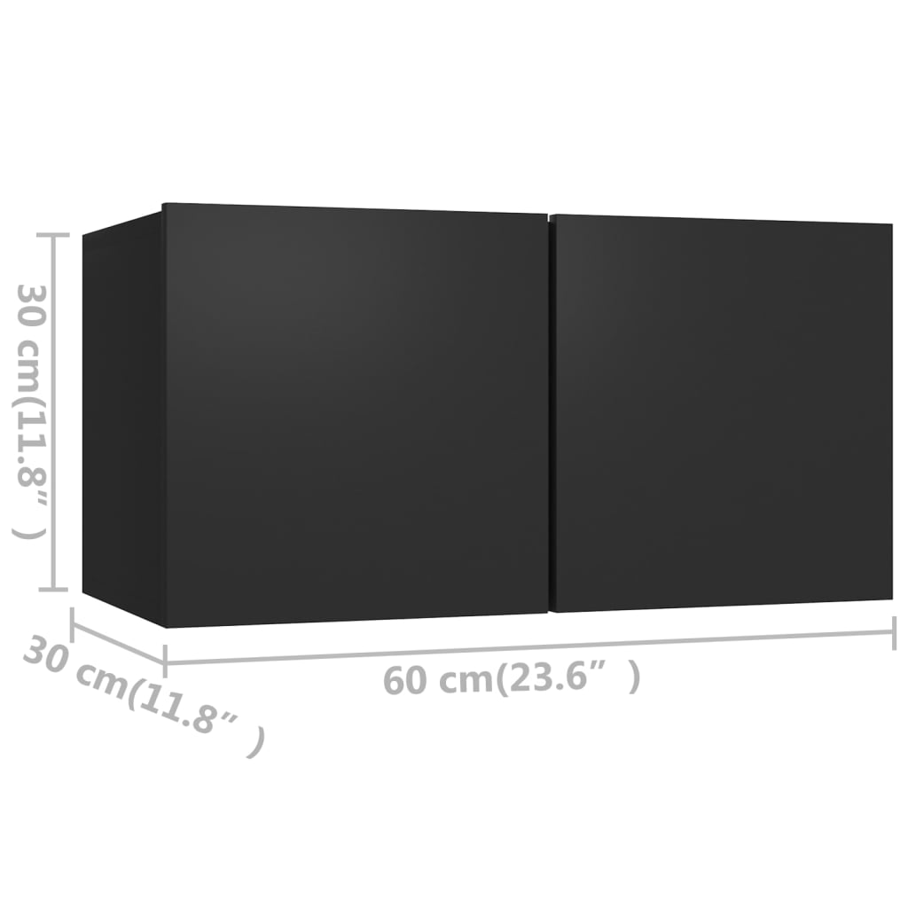 vidaXL 7-daļīgs TV skapīšu komplekts, melna skaidu plāksne