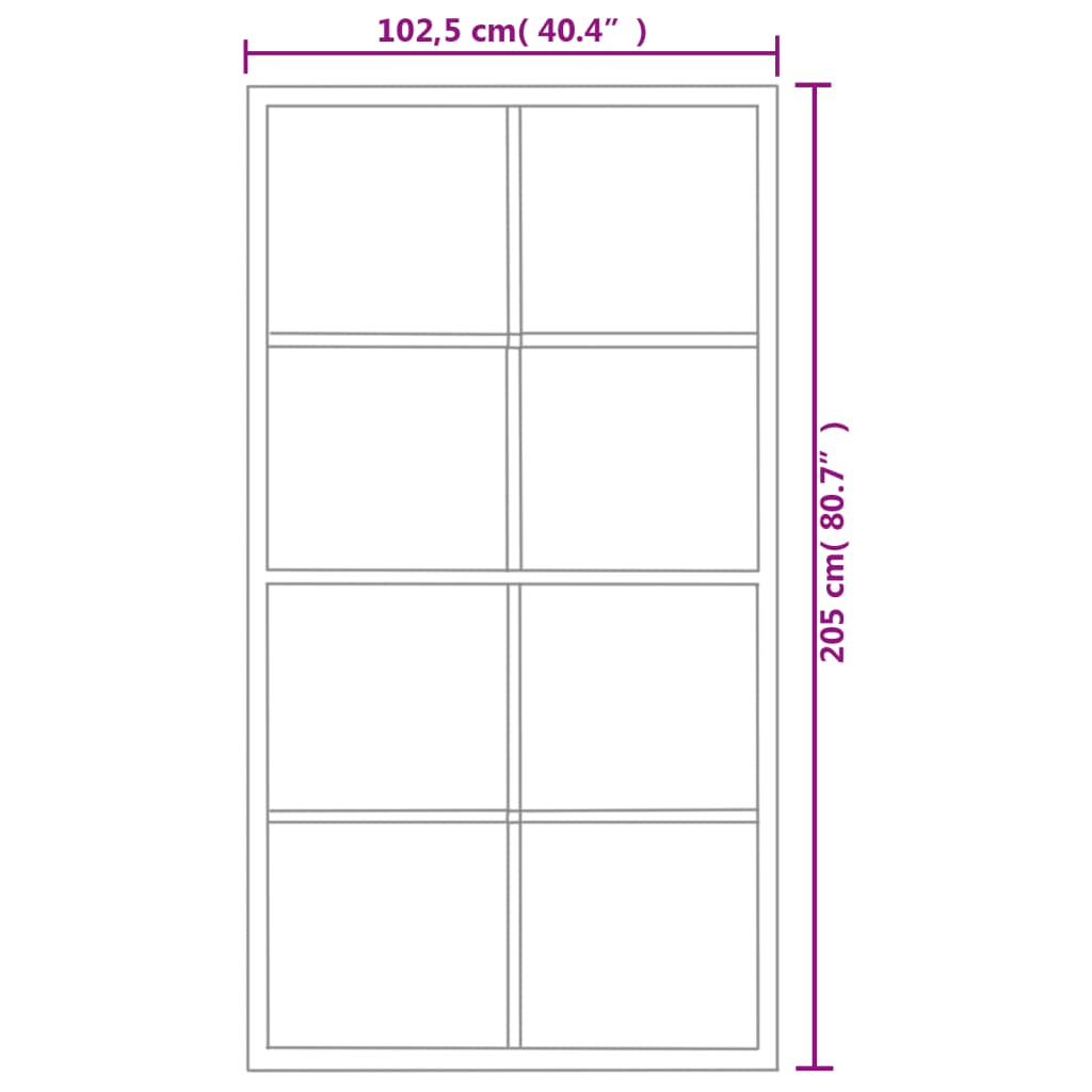 vidaXL bīdāmās durvis, alumīnijs un ESG stikls, 102,5x205 cm