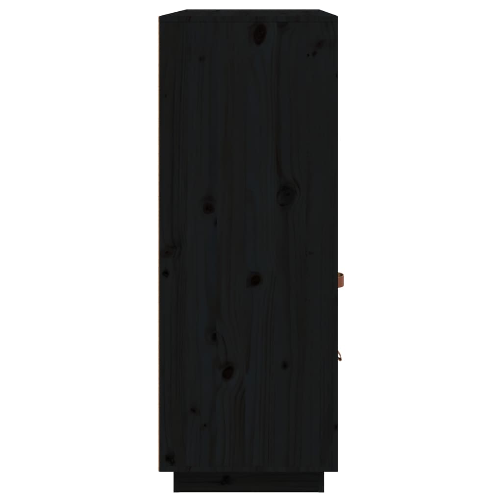 vidaXL augstais skapītis, melns, 100x40x108,5 cm, priedes masīvkoks