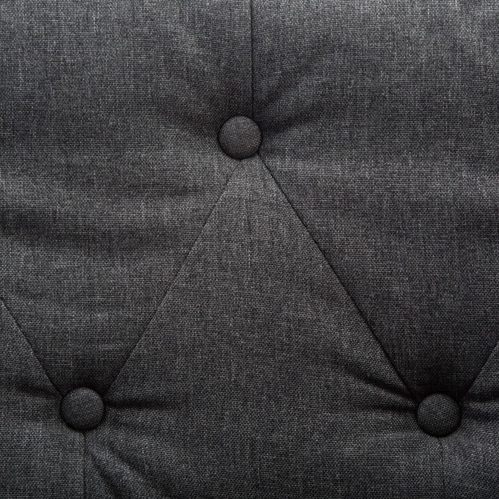 vidaXL trīsvietīgs Chesterfield dīvāns, tumši pelēks audums