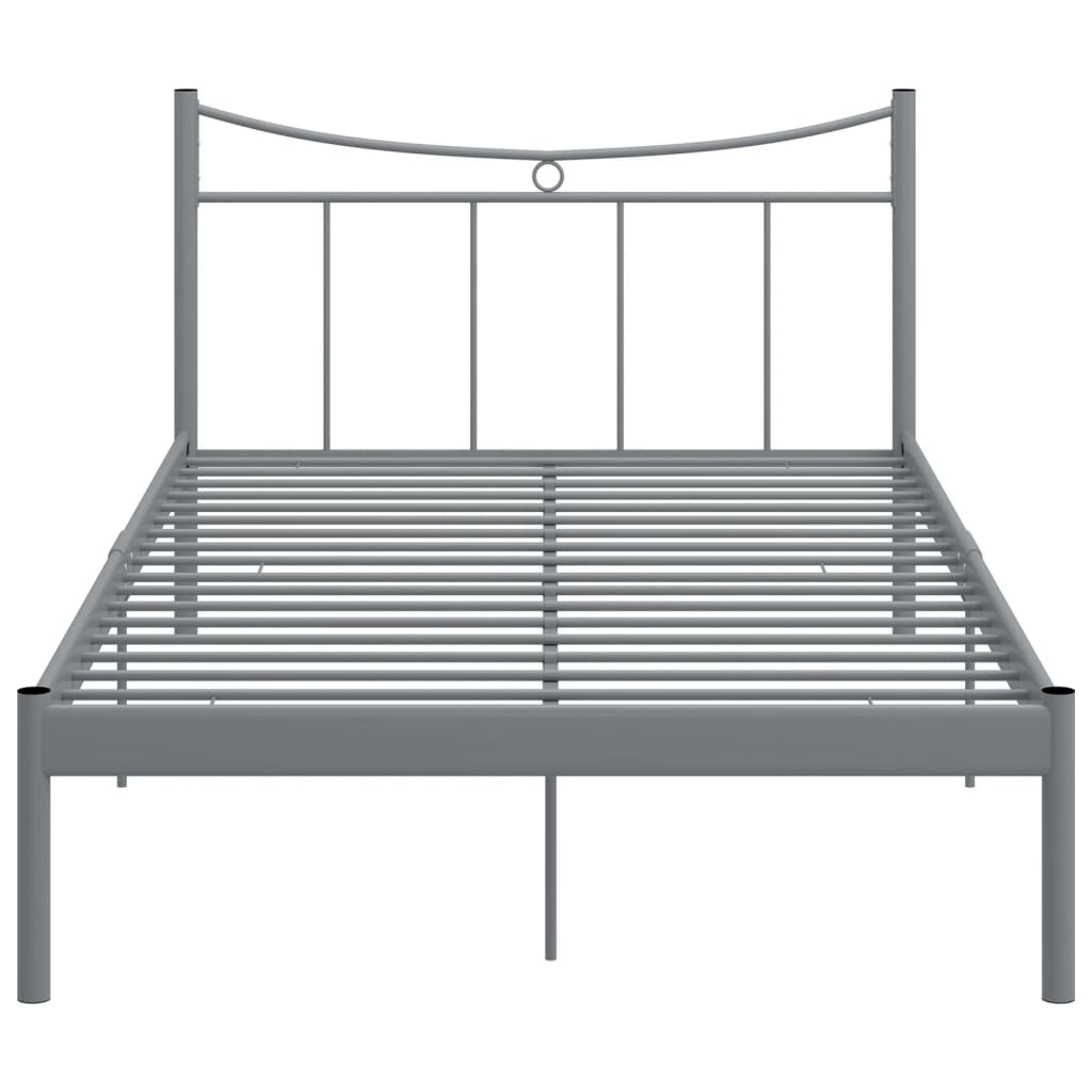 vidaXL gultas rāmis, pelēks, metāls, 120x200 cm