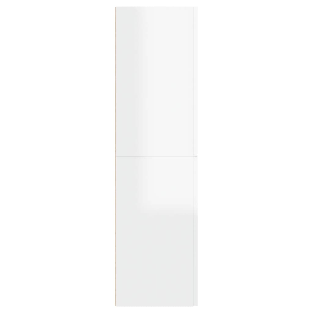 vidaXL TV skapītis, spīdīgi balts, 30,5x30x110 cm, skaidu plāksne
