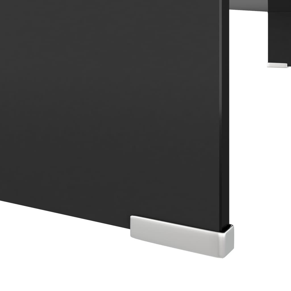 vidaXL TV statīvs, monitora paliktnis, 100x30x13 cm, melns stikls