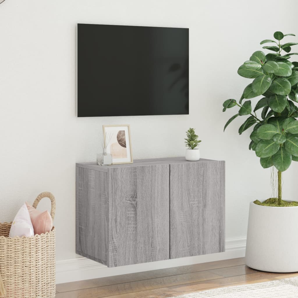 vidaXL TV sienas skapītis, pelēka ozola, 60x30x41 cm