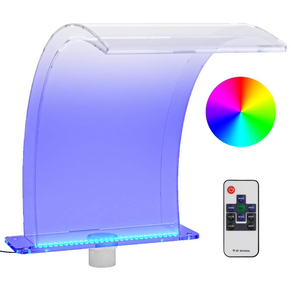 vidaXL baseina strūklaka ar RGB LED gaismām, akrils, 50 cm