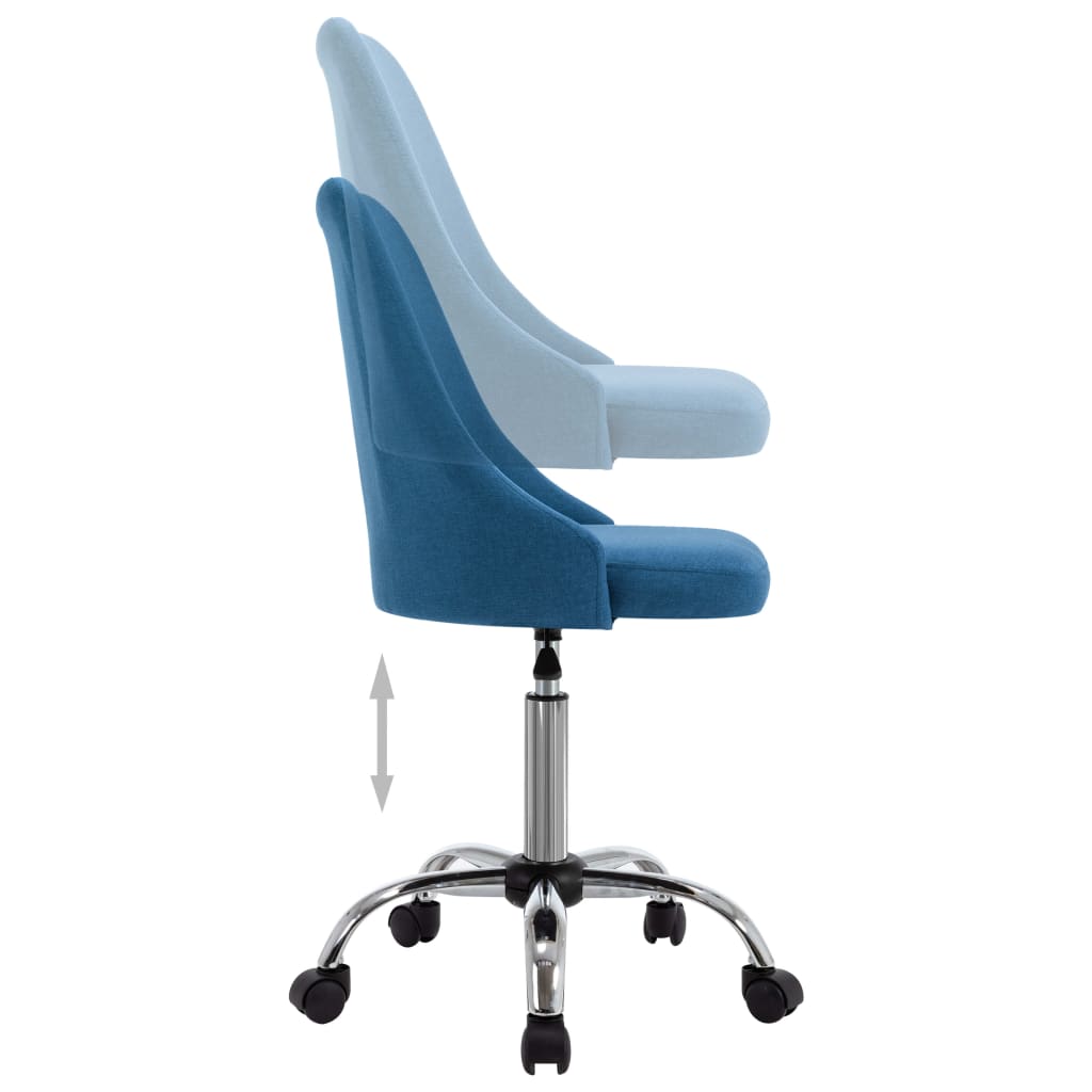 vidaXL grozāmi biroja krēsli, 2 gab., zils audums
