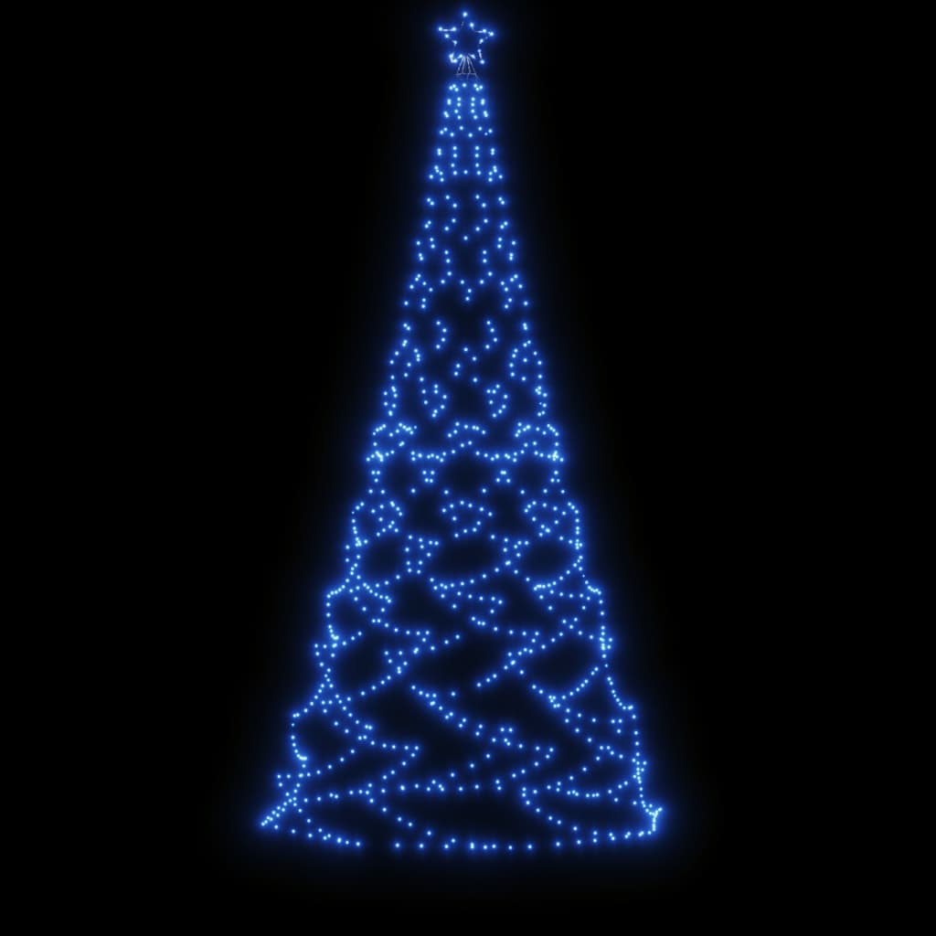 vidaXL Ziemassvētku eglīte ar metāla kātu, 500 zilas LED, 3 m