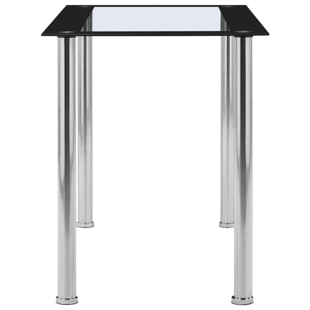vidaXL virtuves galds, melns, caurspīdīgs, 120x60x75 cm, rūdīts stikls