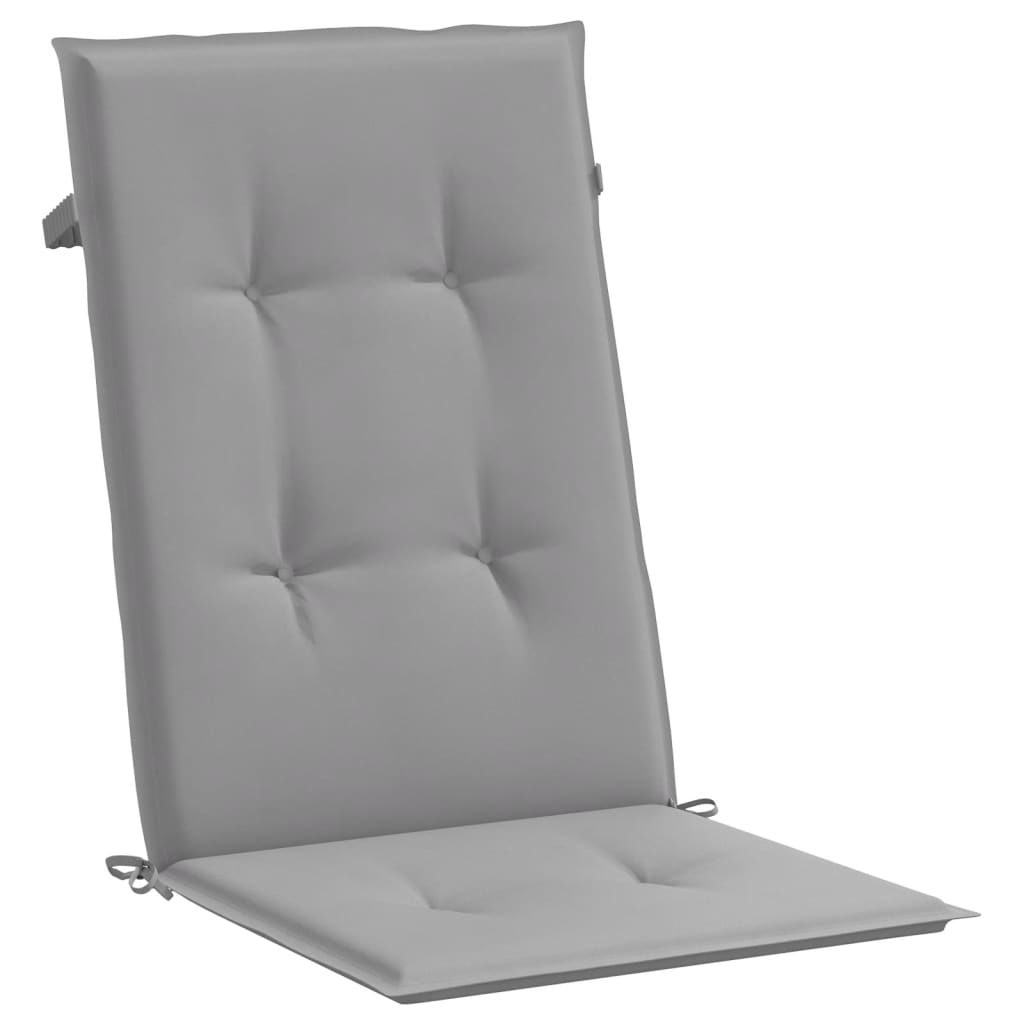 vidaXL dārza krēslu spilveni, 4 gab., pelēki, 120x50x3 cm, audums