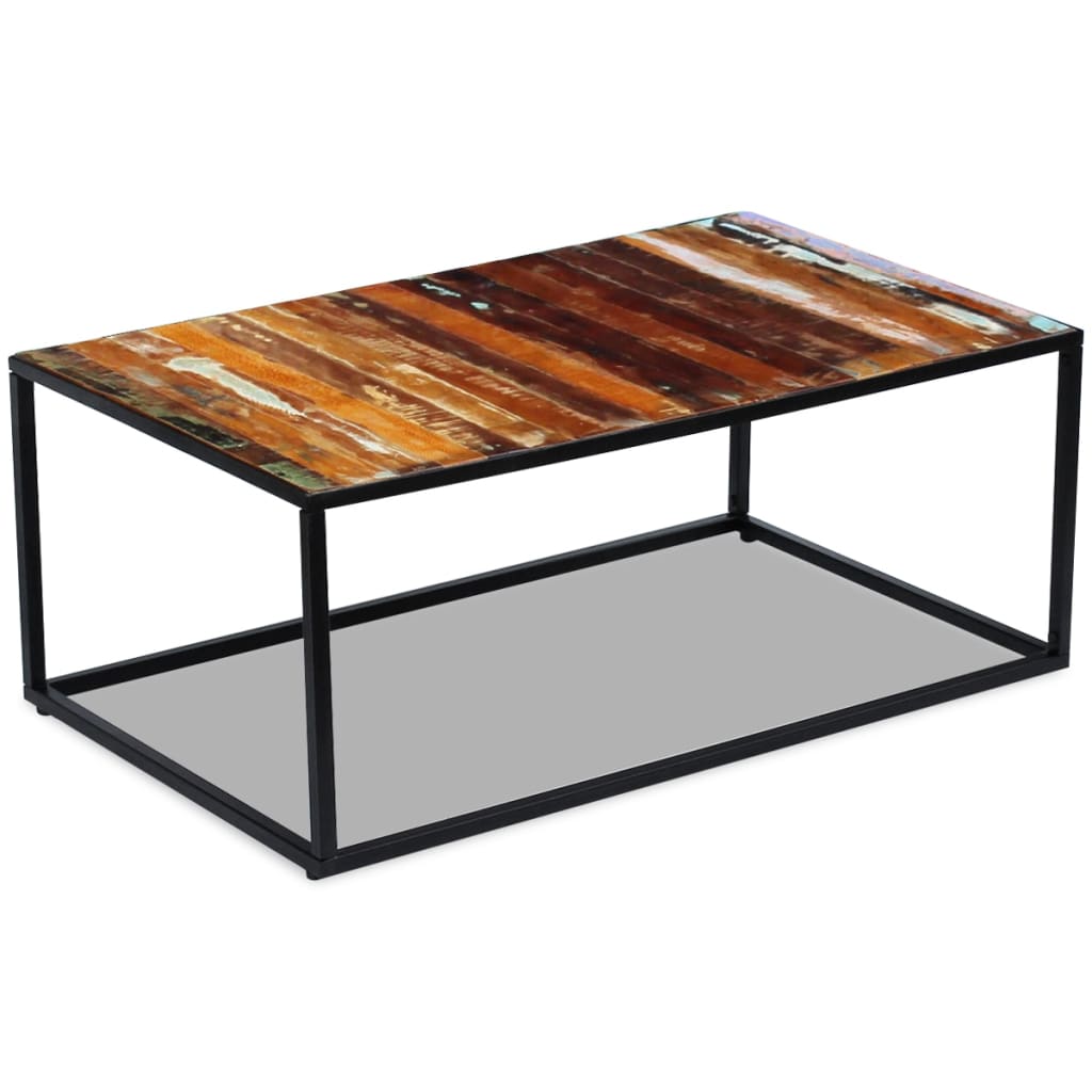 vidaXL kafijas galdiņš, pārstrādāts masīvkoks, 100x60x40 cm