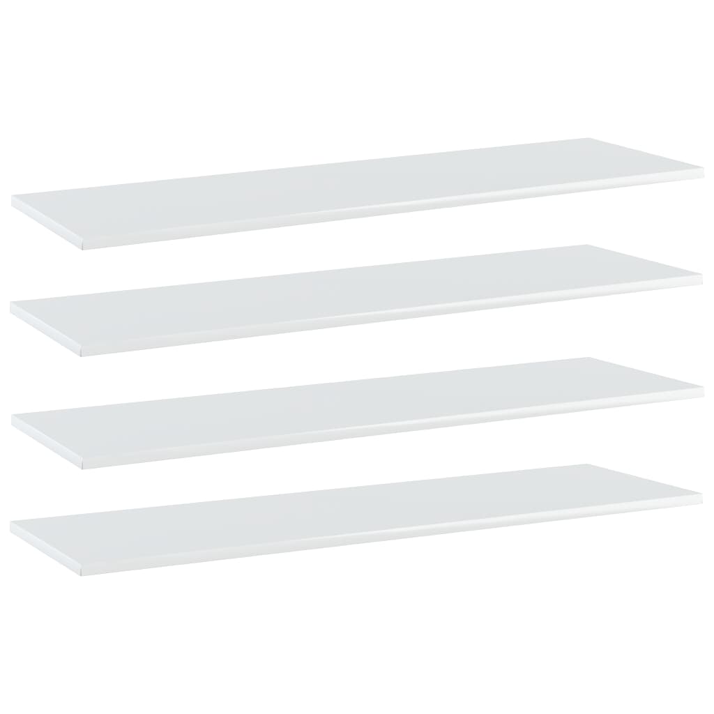 vidaXL plauktu dēļi, 4 gab., balti, 100x30x1,5 cm, skaidu plāksne