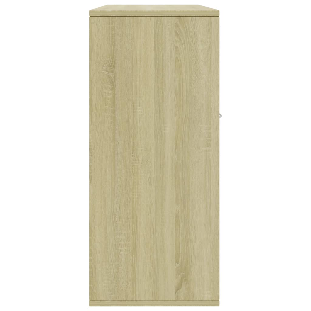 vidaXL kumode, balta un ozolkoka, 88x30x70 cm, kokskaidu plāksne