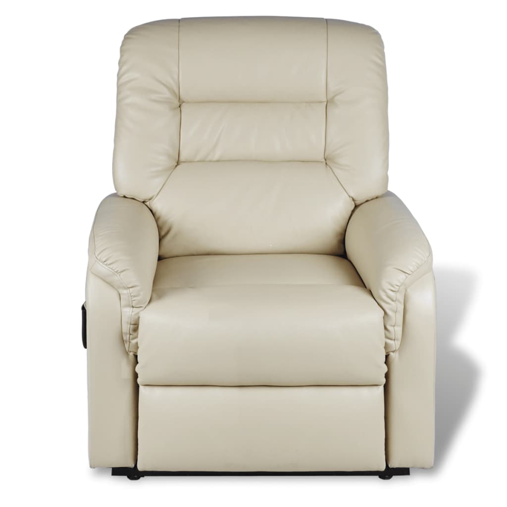 vidaXL TV krēsls, atgāžams, bēša mākslīgā āda