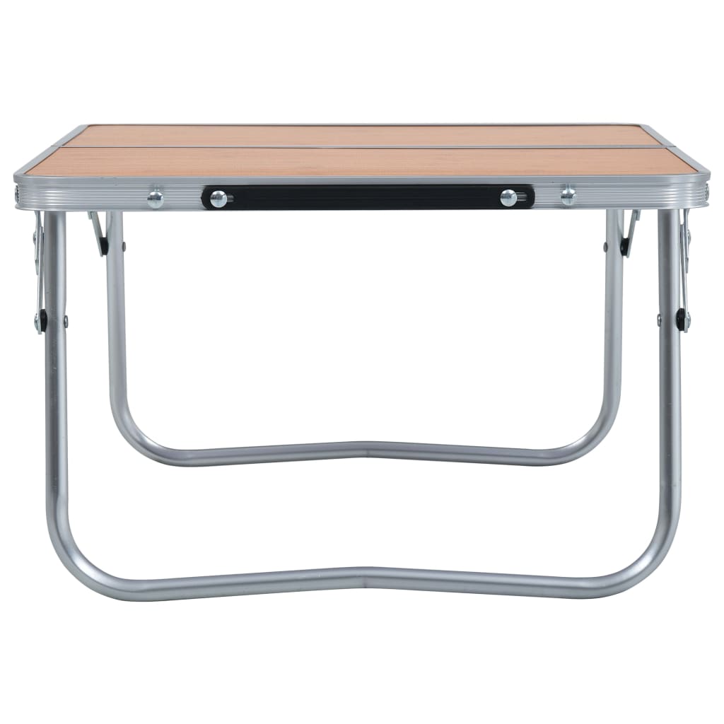 vidaXL saliekams kempinga galds, brūns alumīnijs, 60x40 cm