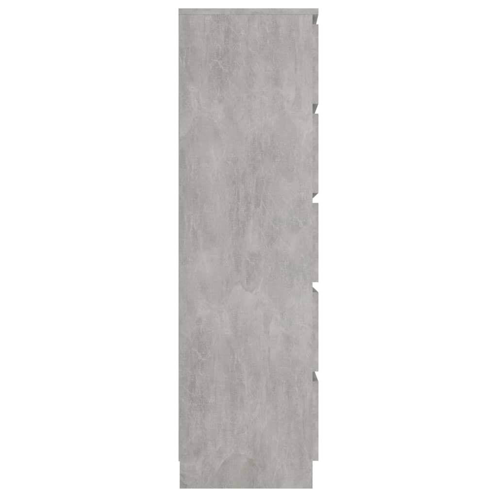 vidaXL atvilktņu kumode, 60x35x121 cm, kokskaidu plātne, betona pelēka