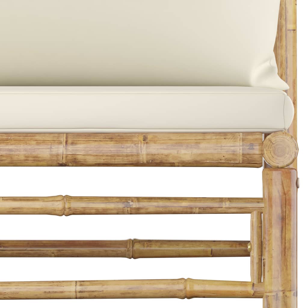 vidaXL 6-daļīgs dārza atpūtas mēbeļu komplekts ar matračiem, bambuss