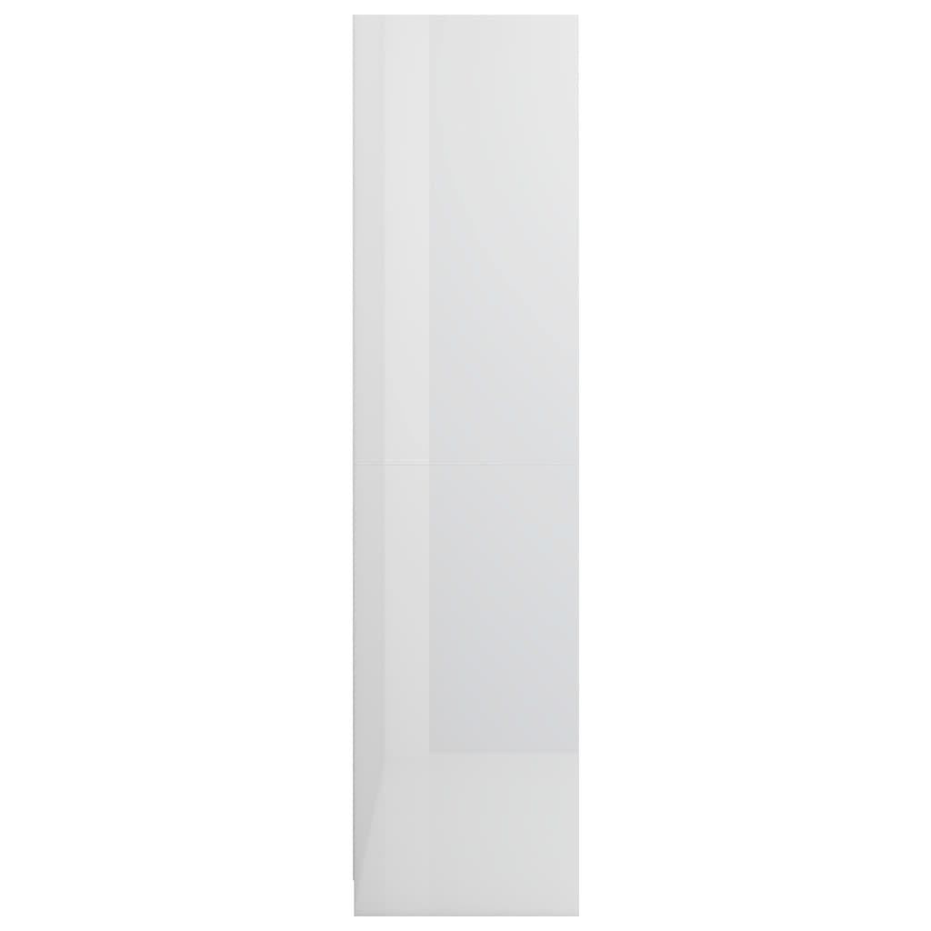 vidaXL skapis, spīdīgi balts, 100x50x200 cm, skaidu plāksne