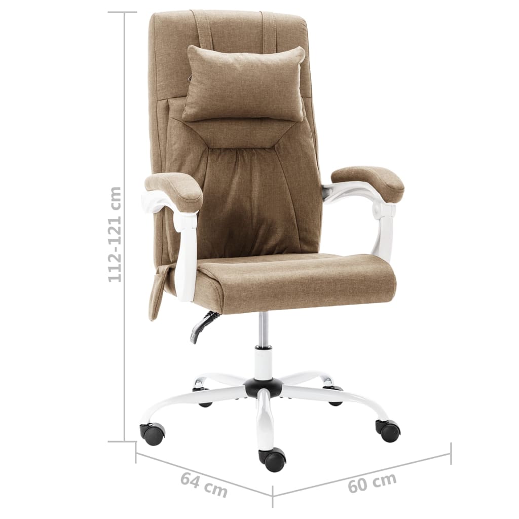 vidaXL biroja masāžas krēsls, pelēkbrūns audums