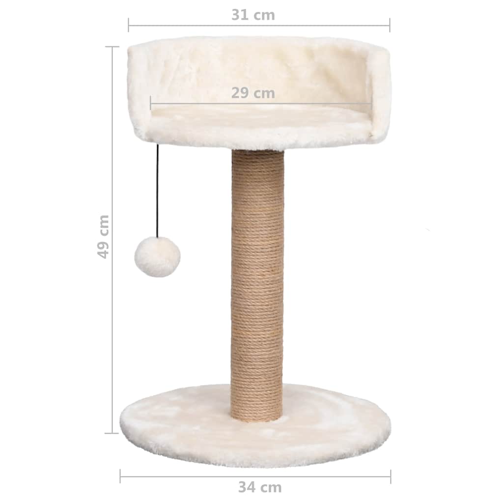 vidaXL kaķu māja ar stabu nagu asināšanai, 49 cm, jūraszāles