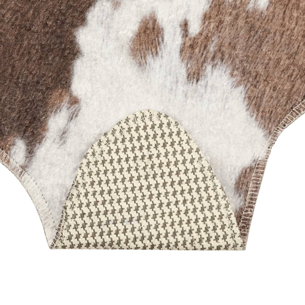 vidaXL paklājs, brūns un balts, 120x170 cm, govs ādas stils, neslīdošs