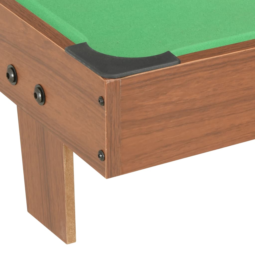 vidaXL mini biljarda galds, 92x52x19 cm, brūns ar zaļu