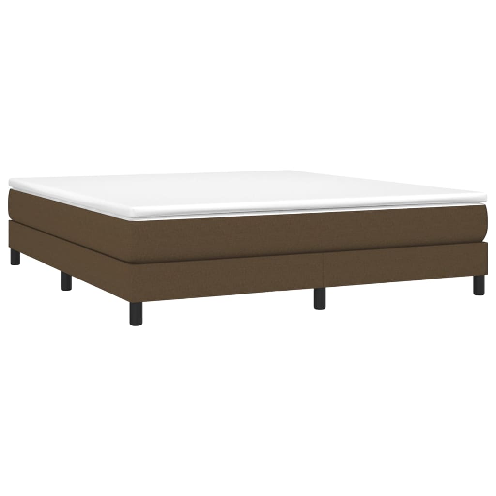vidaXL atsperu gulta ar matraci, tumši brūns, 180x200 cm, audums
