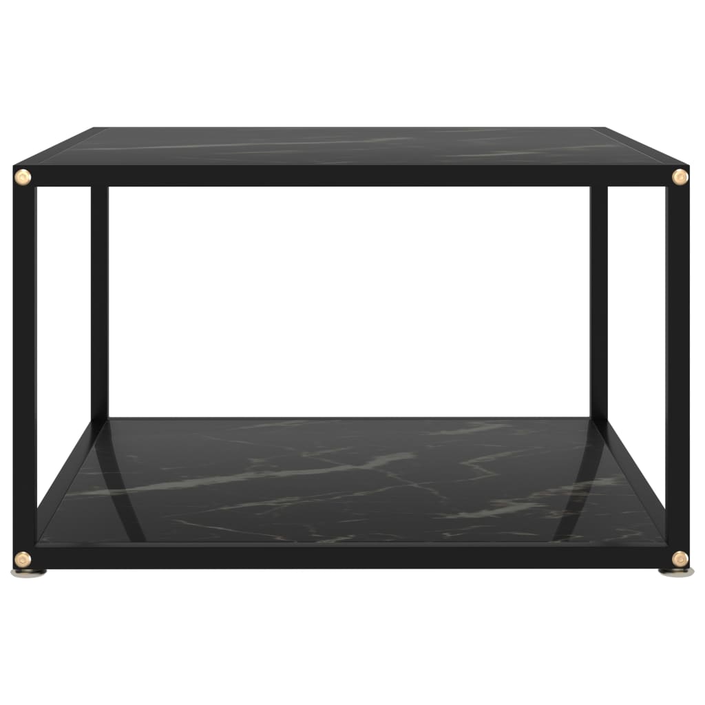 vidaXL kafijas galdiņš, melns, 60x60x35 cm, rūdīts stikls