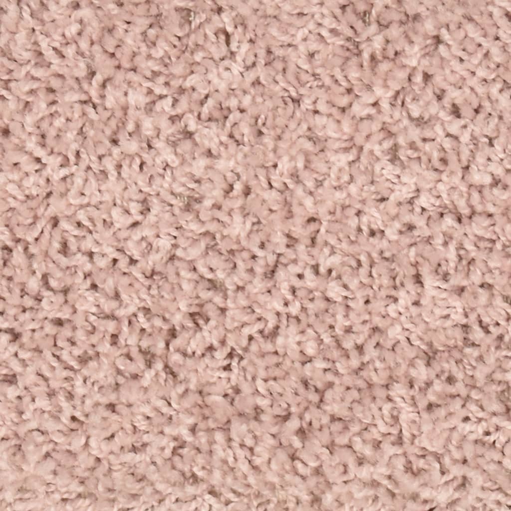 vidaXL kāpņu paklāji, 15 gab., 65x21x4 cm, gaiši rozā