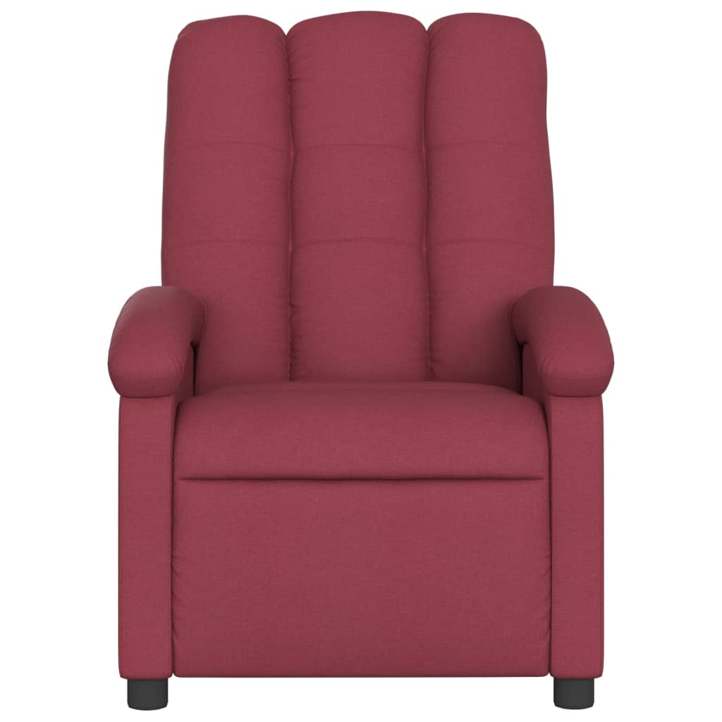 vidaXL masāžas krēsls, atgāžams, vīnsarkans audums