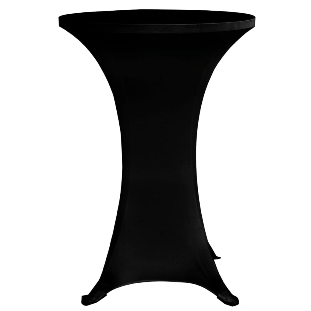 vidaXL galda pārvalki, 4 gab., Ø 60 cm, melns elastīgs audums