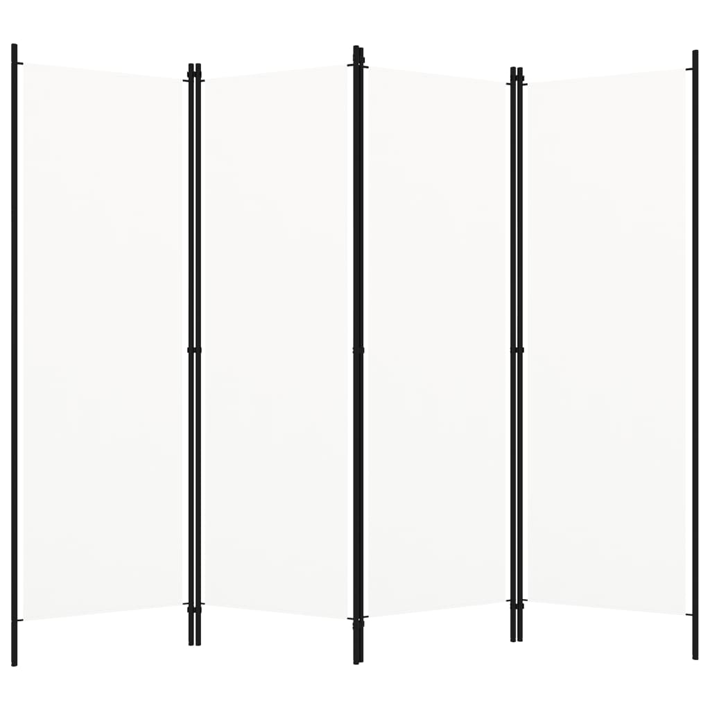 vidaXL 4-paneļu istabas aizslietnis, balts, 200x180 cm