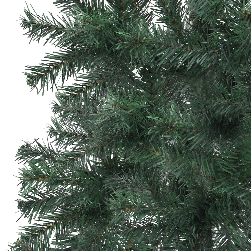 vidaXL izgaismota stūra Ziemassvētku egle, zaļa, 180 cm, PVC