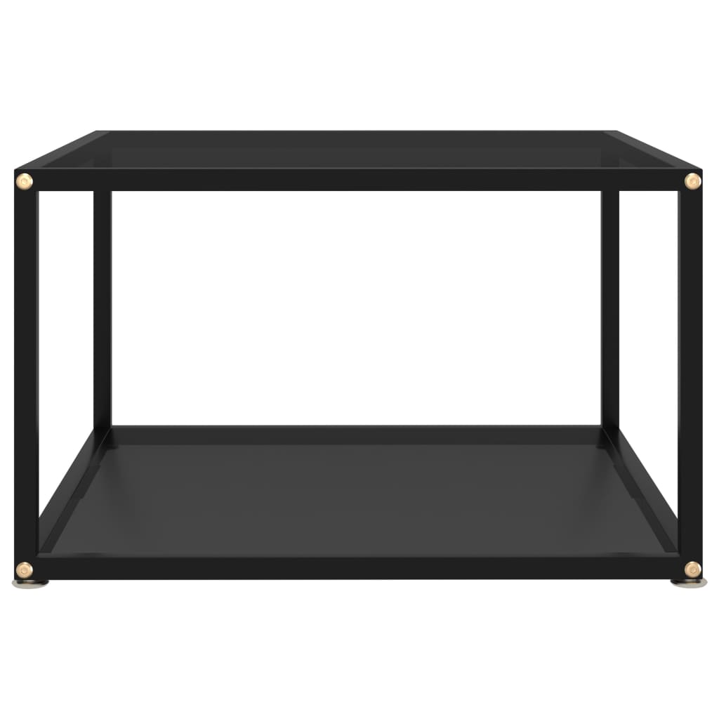 vidaXL kafijas galdiņš, melns, 60x60x35 cm, rūdīts stikls