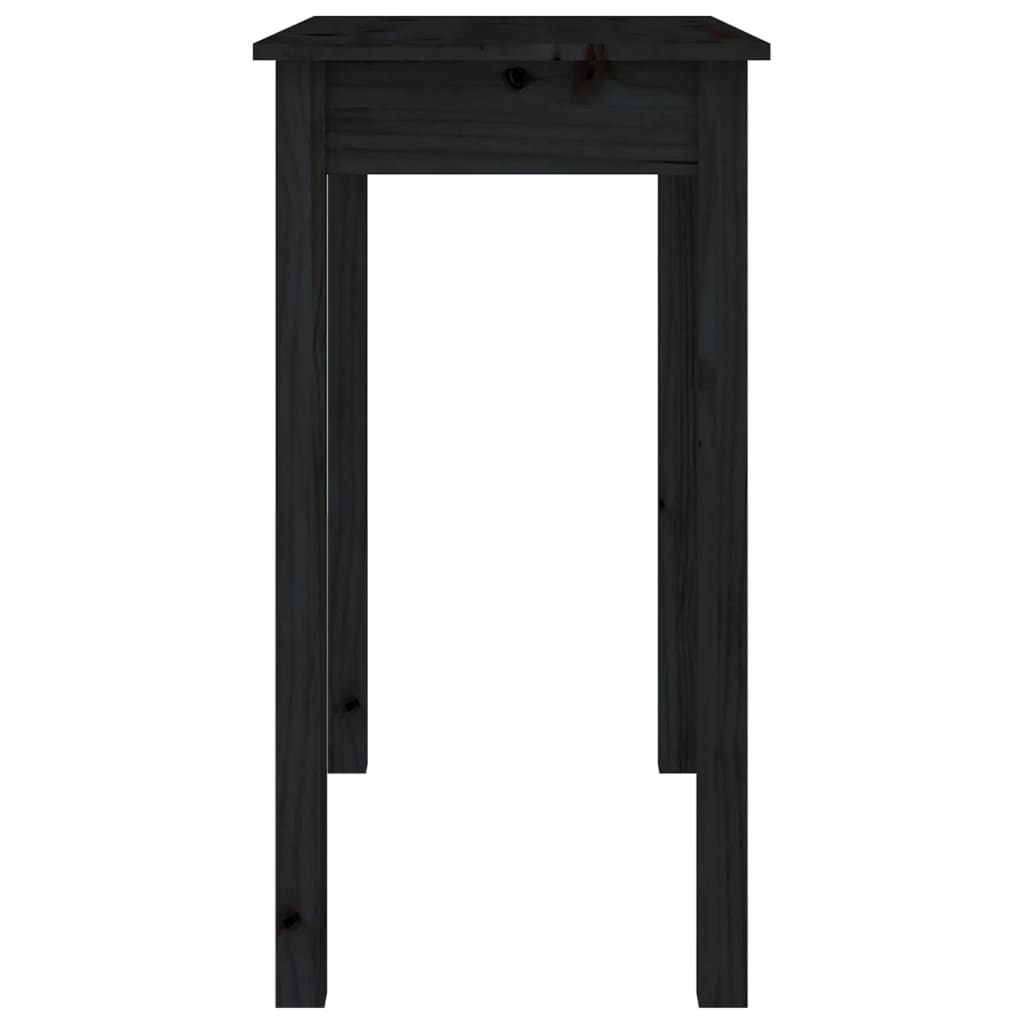 vidaXL konsoles galdiņš, melns, 80x40x75 cm, priedes masīvkoks