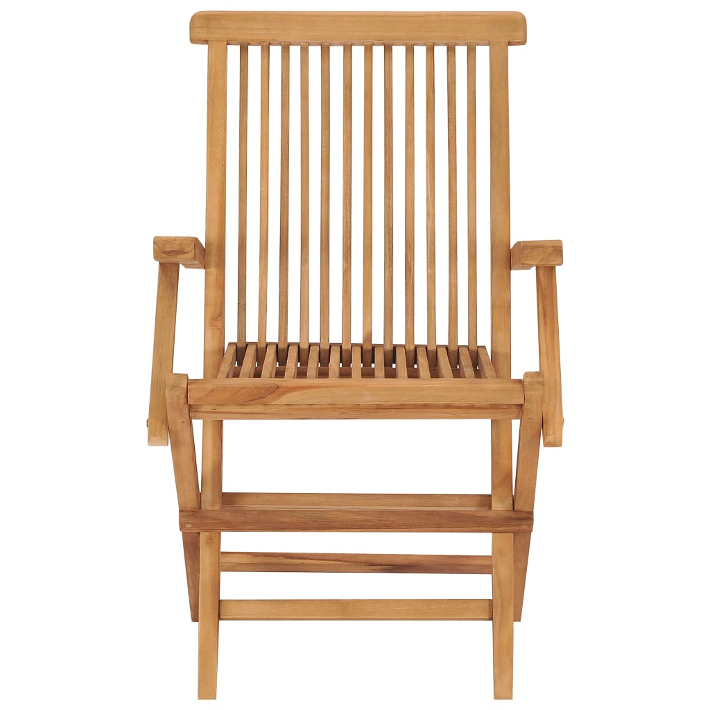 vidaXL dārza krēsli, 2 gab., krēmbalti matrači, masīvs tīkkoks