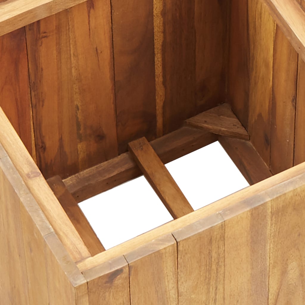 vidaXL augstā puķu kaste ar podu, 24,5x24,5x25 cm, akācijas masīvkoks