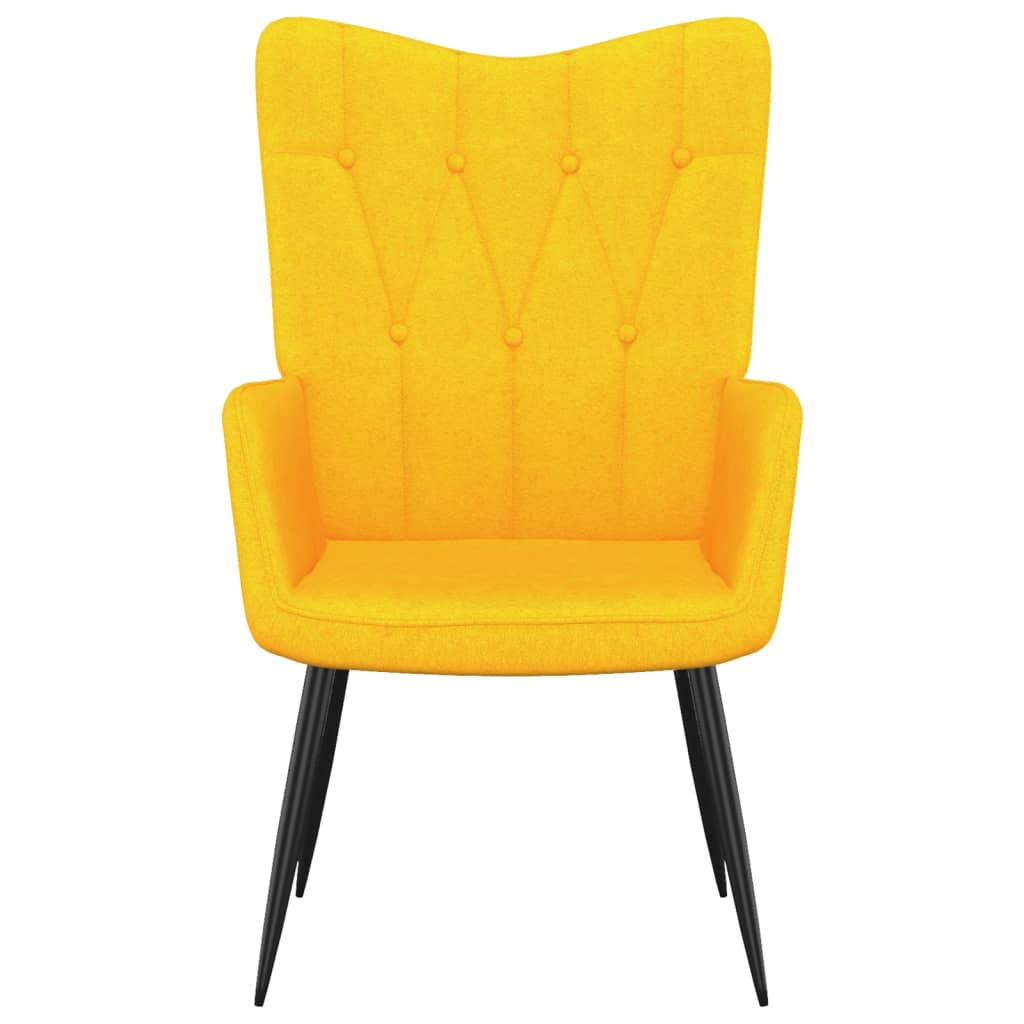 vidaXL atpūtas krēsls ar kāju balstu, sinepju dzeltens audums