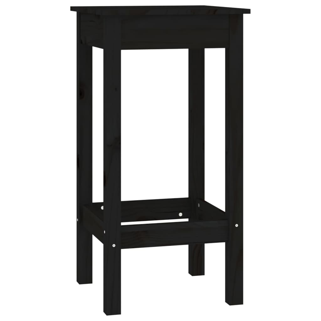 vidaXL 6-daļīgs bāra krēslu komplekts, melns, priedes masīvkoks