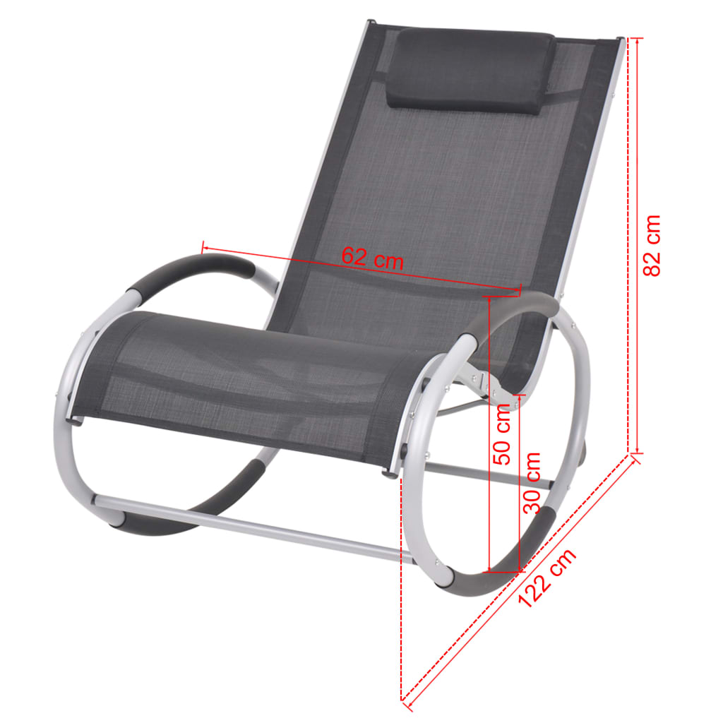 vidaXL dārza šūpuļkrēsls, alumīnijs, tekstilēns