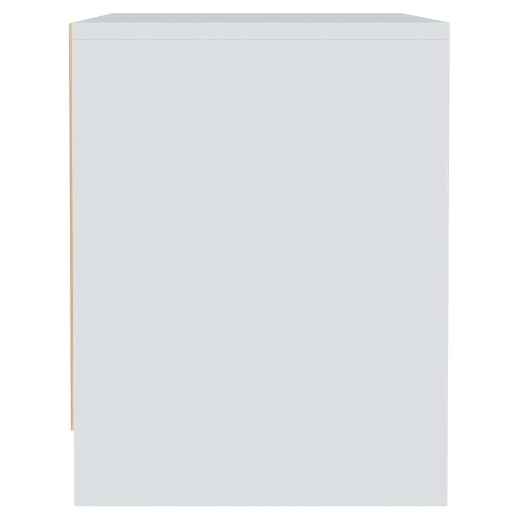 vidaXL naktsskapīši, 2 gab., 45x34x44,5 cm, balti, skaidu plāksne