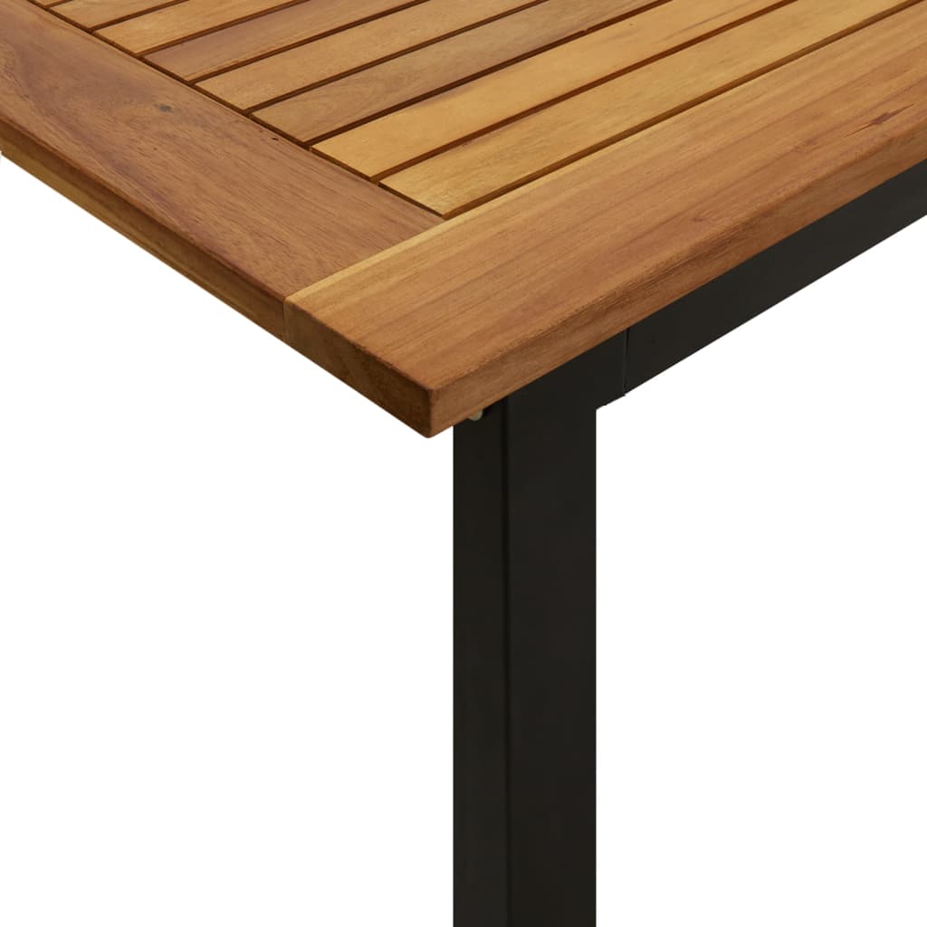 vidaXL dārza galds ar U-formas kājām, 180x90x75 cm, akācijas masīvkoks