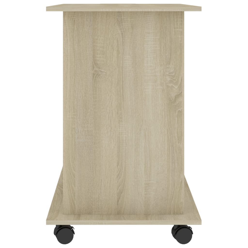 vidaXL datorgalds, balts ar ozolkoku, 80x50x75 cm, kokskaidu plātne