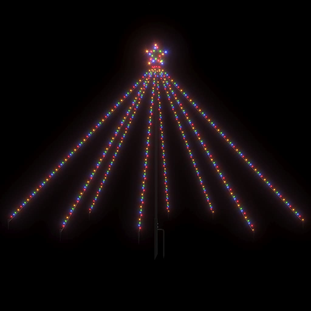 vidaXL Ziemassvētku koka gaismiņas, 400 LED, 2,5 m, daudzkrāsainas