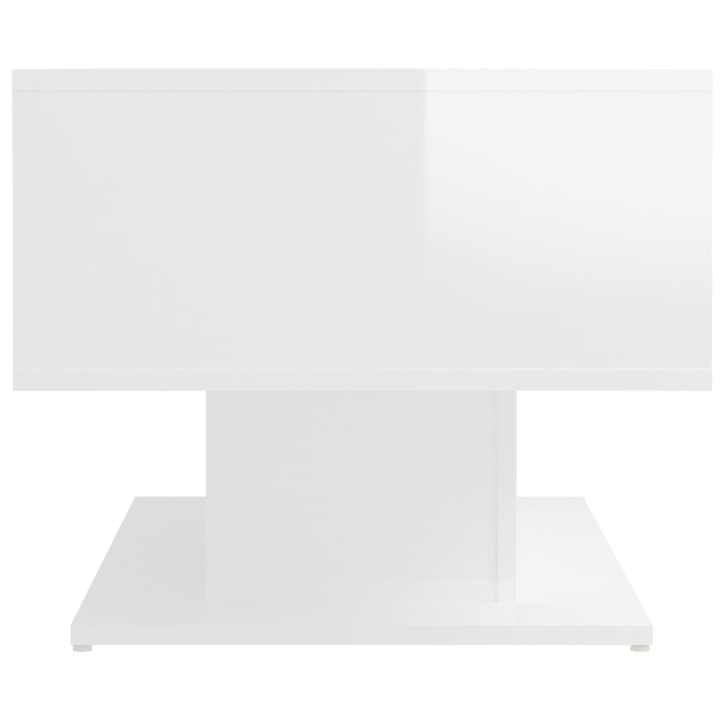 vidaXL kafijas galdiņš, spīdīgi balts, 103,5x50x44,5 cm, skaidu plātne