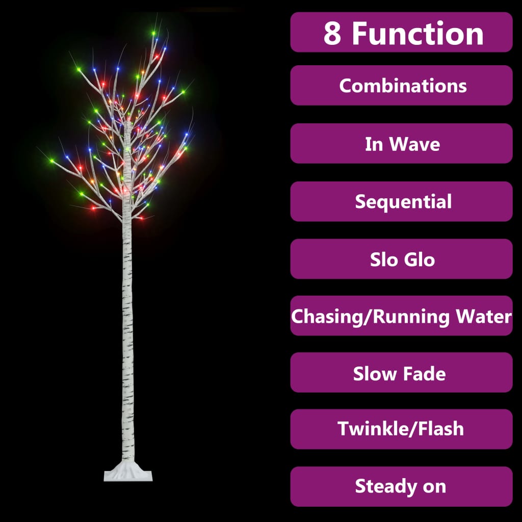 vidaXL Ziemassvētku koks, 180 LED, daudzkrāsaina gaisma, 1,8 m