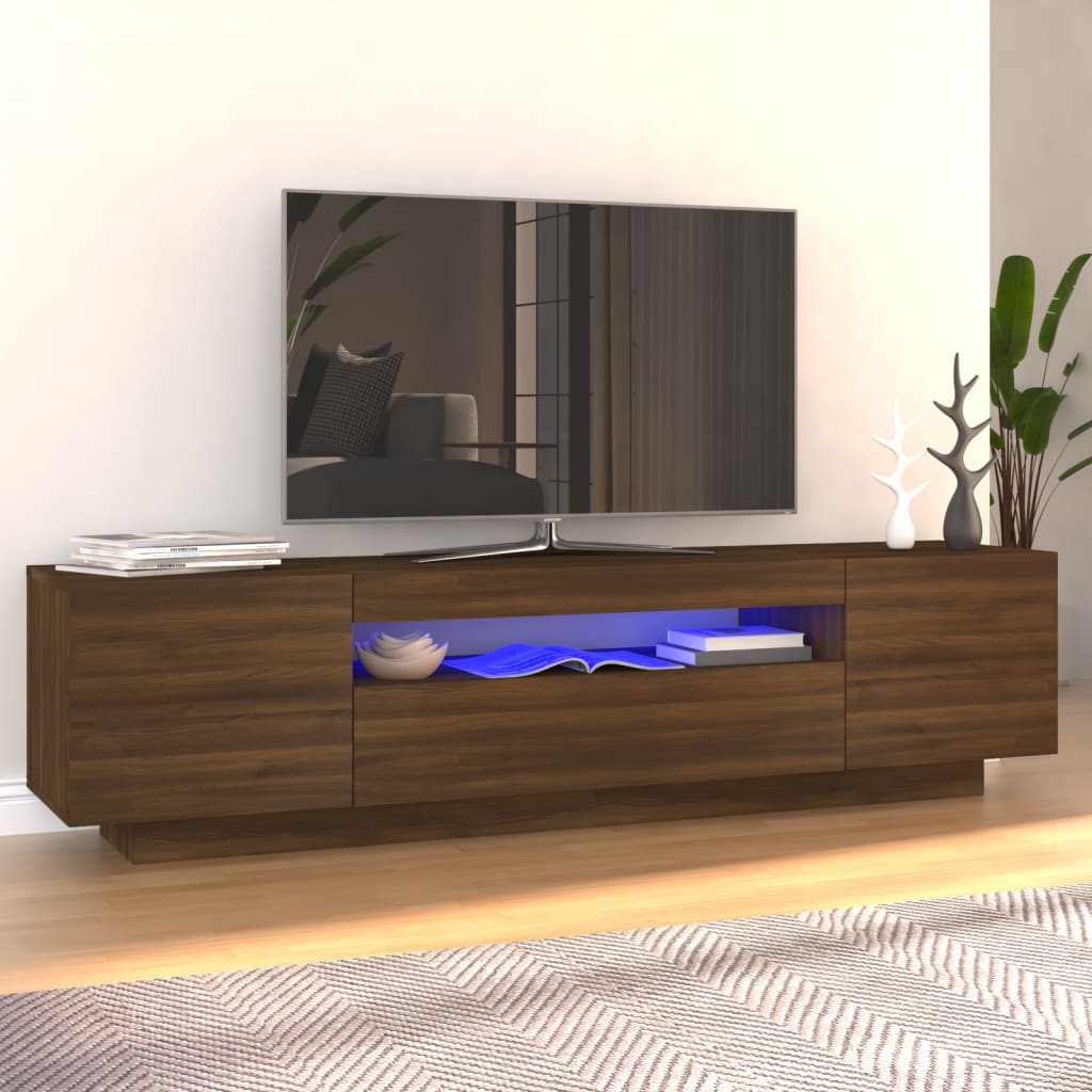 vidaXL TV skapītis ar LED apgaismojumu, 160x35x40 cm, ozolkoka krāsa
