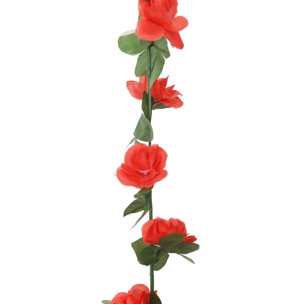 vidaXL mākslīgo ziedu vītnes, 6 gab., sarkanas, 250 cm